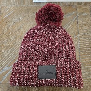 Poshmark Knit Hat Poshmark Cap Red Cranberry Poshmark Pom Pom Beanie